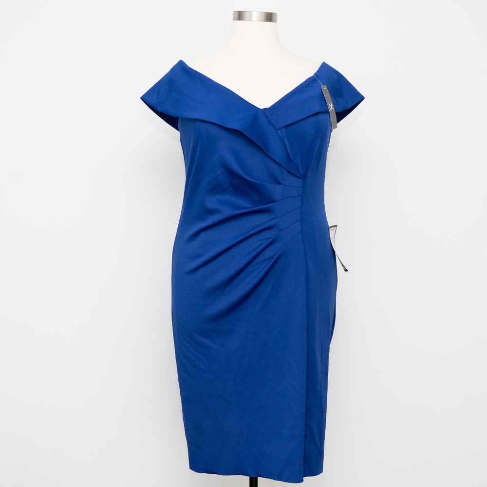 Xscape - Off-Shoulder Ruched Dress - Picture 2 of 12